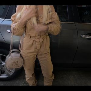 Khaki jumpsuit from Fashion Nova!!!